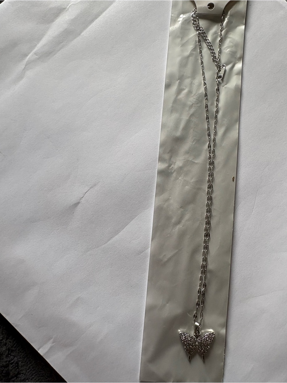 Silver Butterfly Pendant Necklace - Women's Jewelry